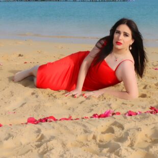 merna walid valentine red dress 18