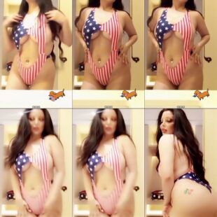 rola yammout wears american flag bikini sexy video